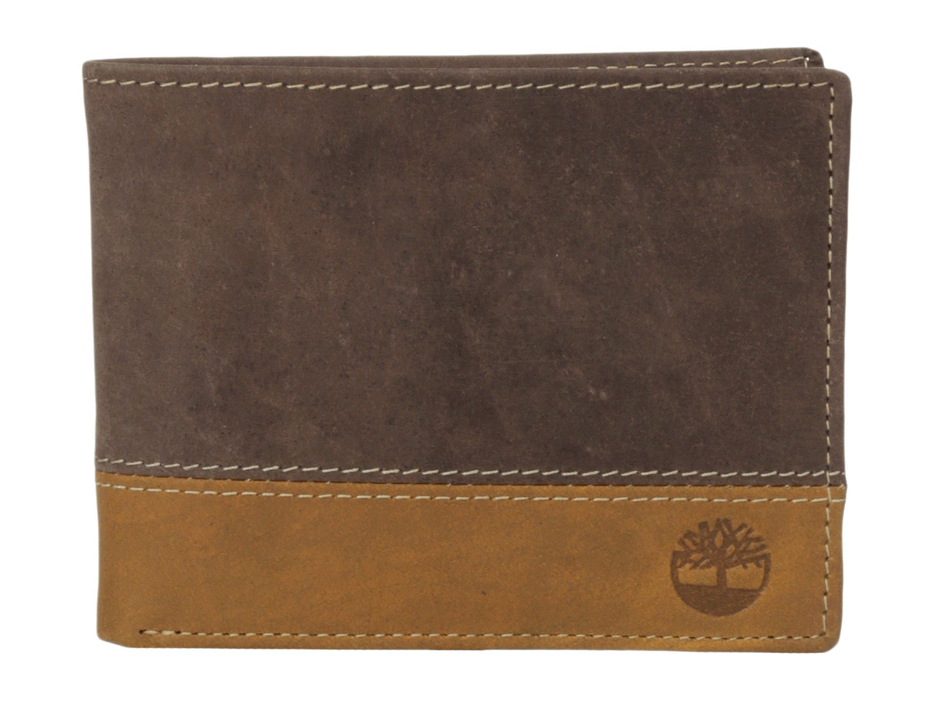 Timberland Men's Leather Trifold Hybrid Passcase Wallet, Brown/Tan, One Size UK
