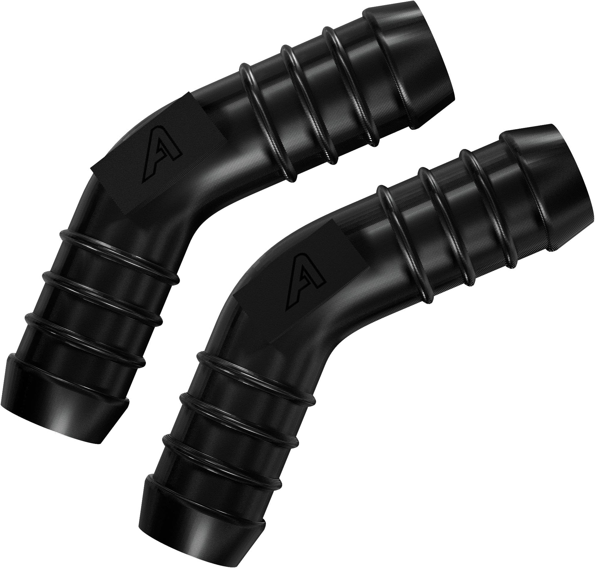 2 Pack - 38mm (1.5 Inch) 45 Degree Pipe Elbow Connector Pond Water Garden Silicone Hose