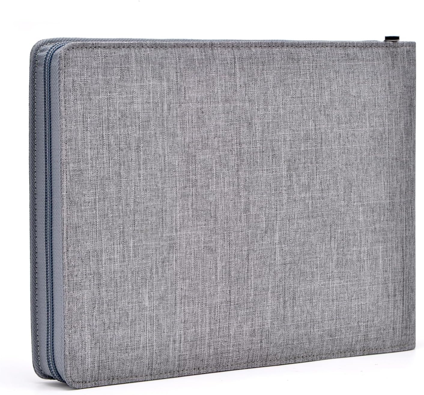 Asvine 24 Fountain Pen Case Gray Organizer Bag - Premium Waterproof Canvas Pen Display Holder, Individual Slot Zippered Style Storage Case