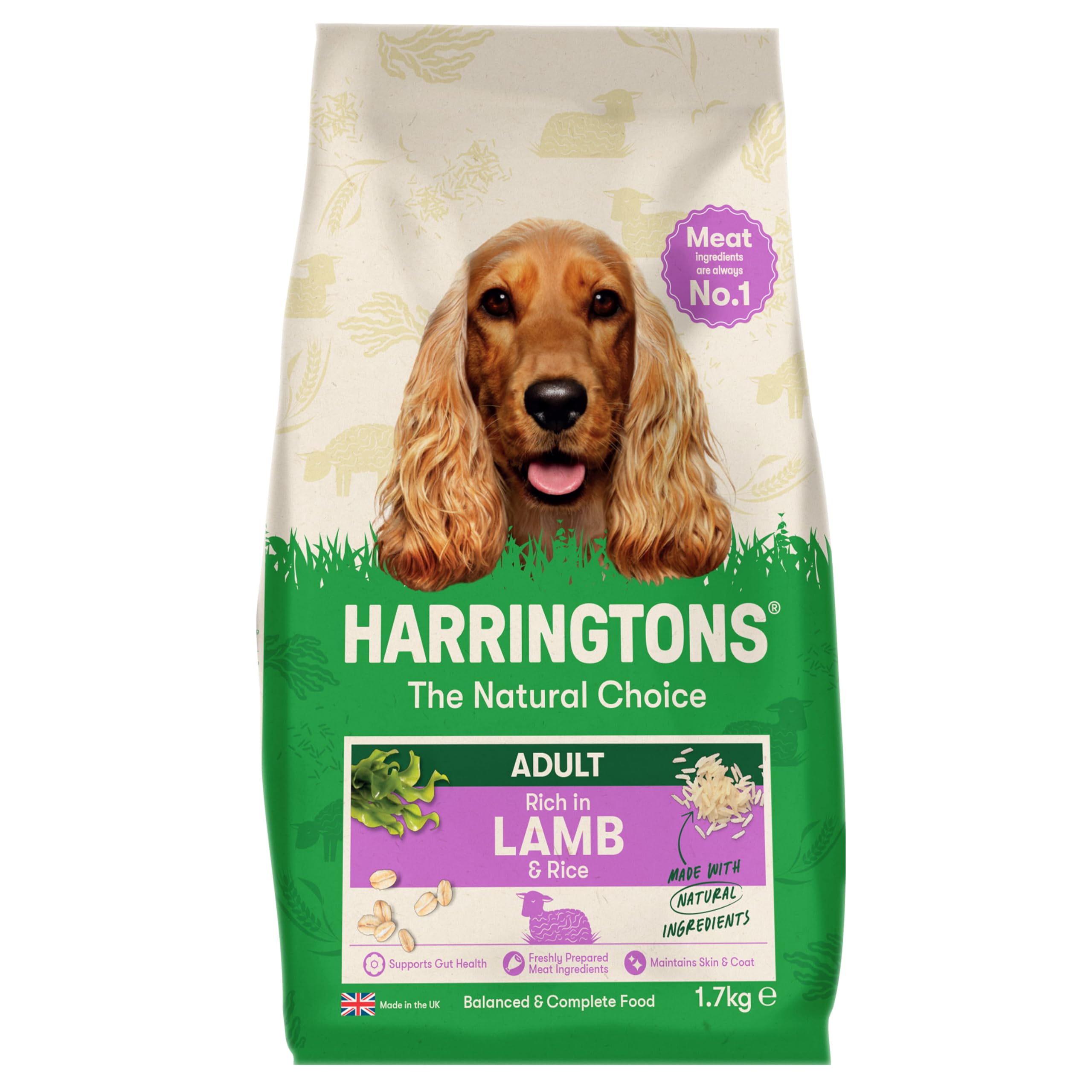 Harringtons Complete Dry Adult Dog Food Lamb & Rice 1.7kg (Pack of 4)
