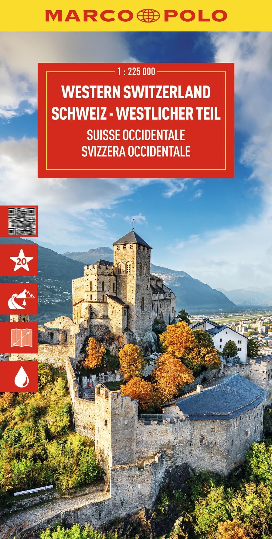 MARCO POLO Reisekarte Schweiz 01 Westlicher Teil 1:225.000: wegenkaart 1:200 000