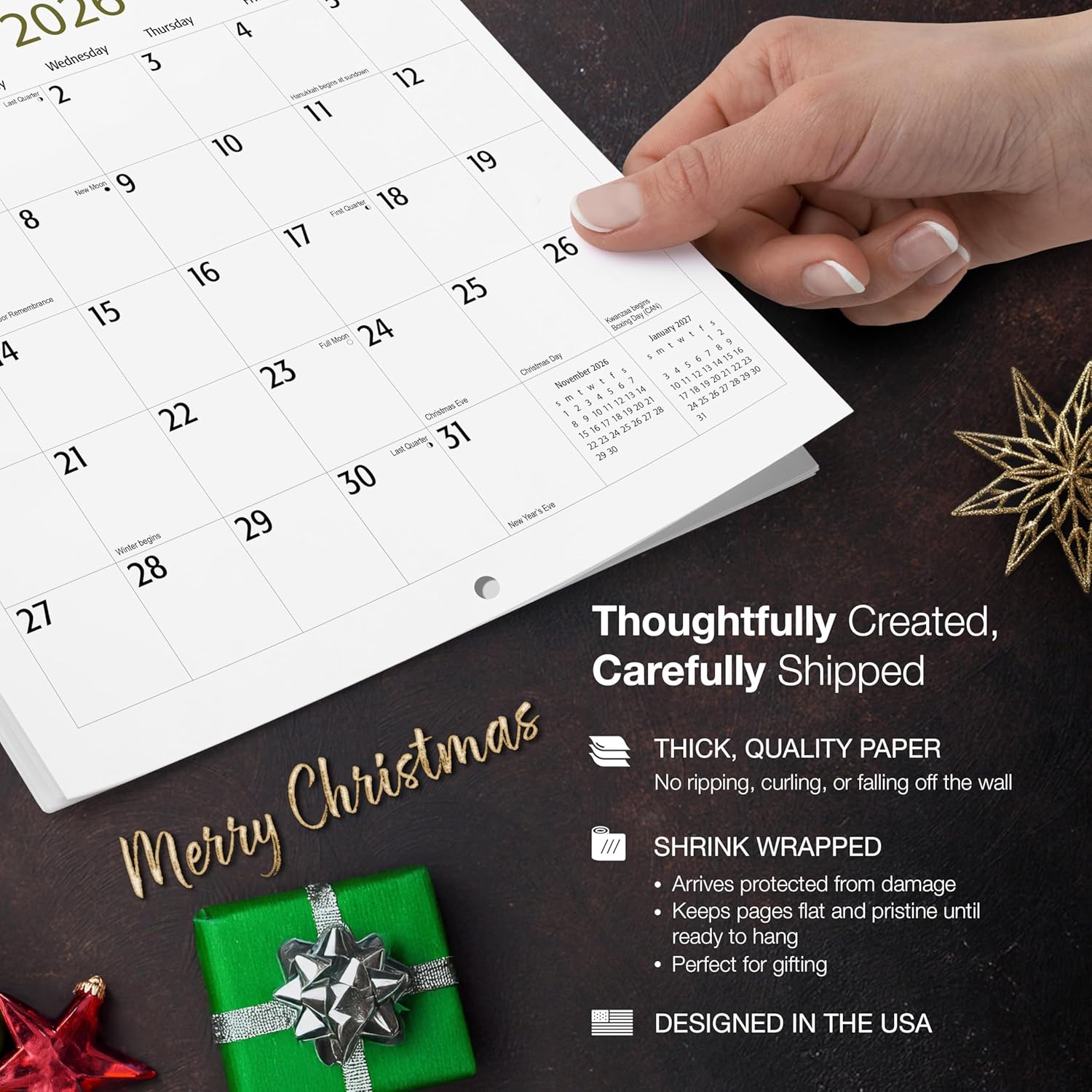 MICASA PRESS Basset Hounds 2026 Wall Calendar 12 Month | 12" x 24" Open | Thick & Sturdy Paper | Holiday Gift | Cute Puppy Dog Calendar 2026 - Image 4