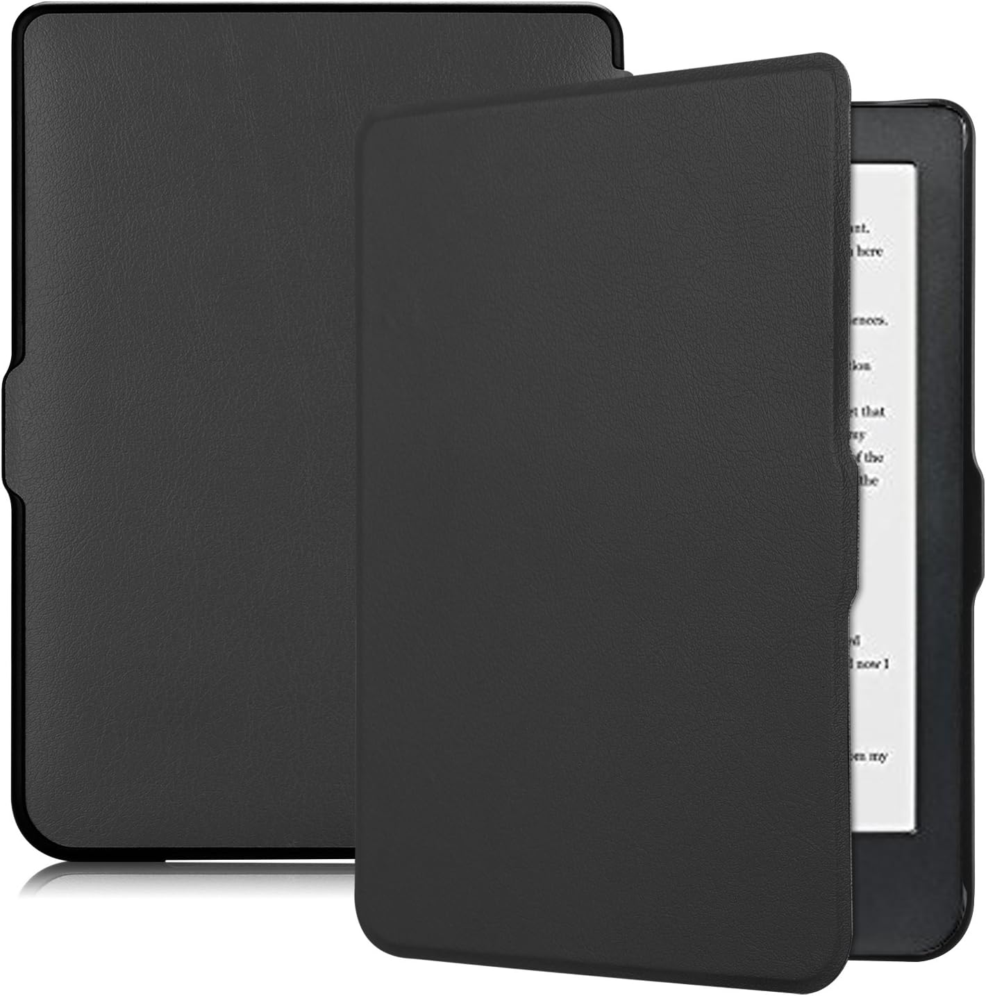 Kepuch Custer Case for Kobo Clara HD - Ultra-thin PU-Leather Hard Shell Cover for Kobo Clara HD - Black