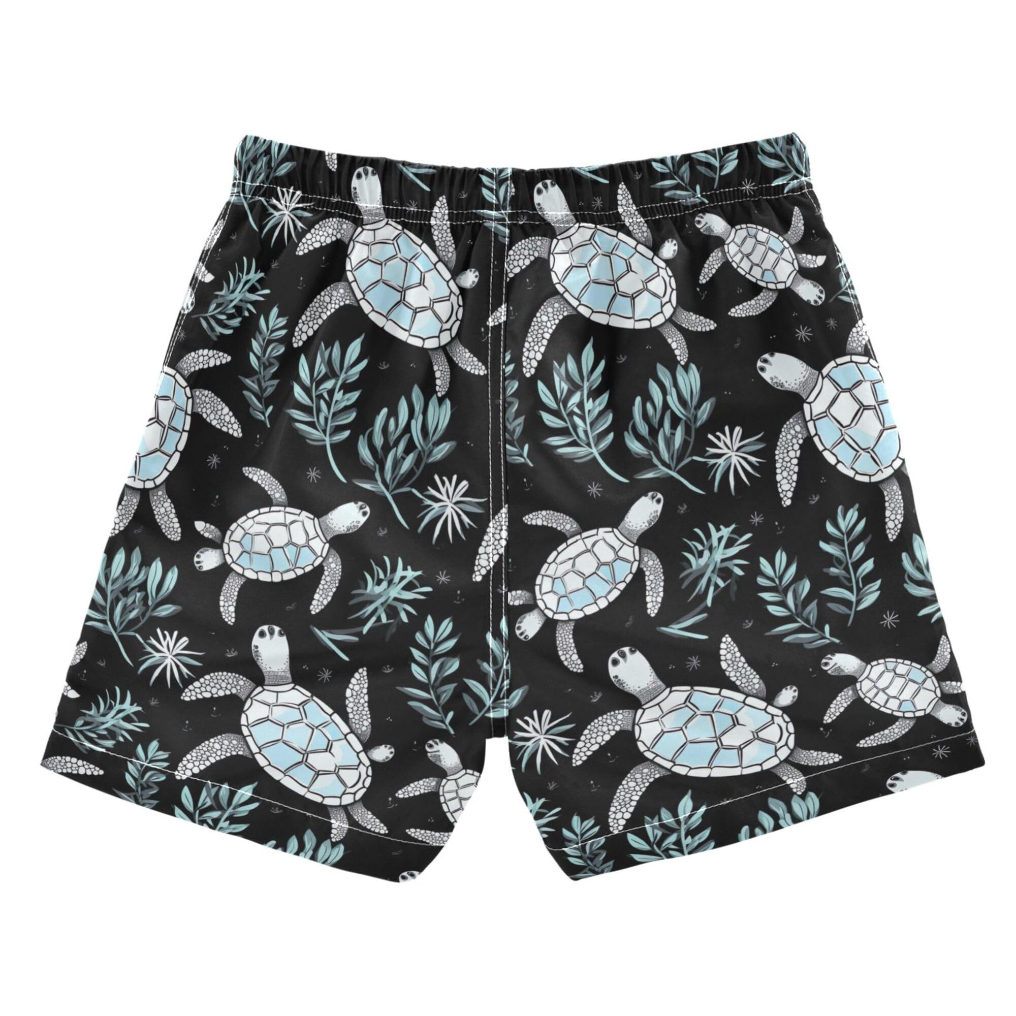 Sea Turtle Tortoise Boys' Swim Trunks Boys Swim Board Shorts for Kids 7 Years B0401202