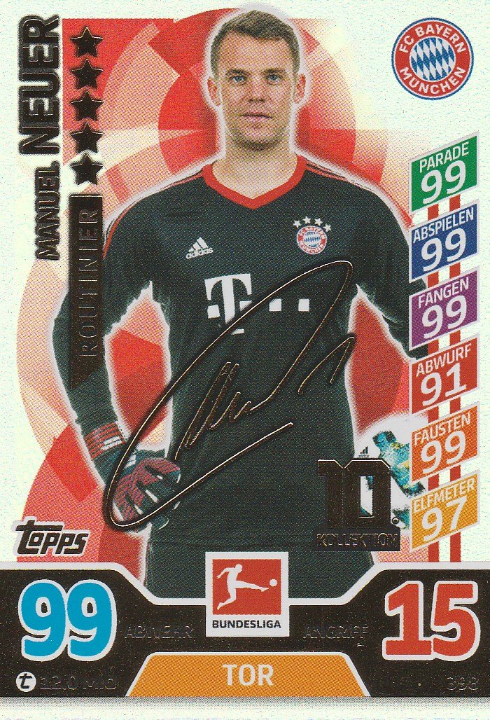 Topps 398 - Manuel Neuer - Bayern München - - Routinier Match Attax Bundesliga 2017/2018