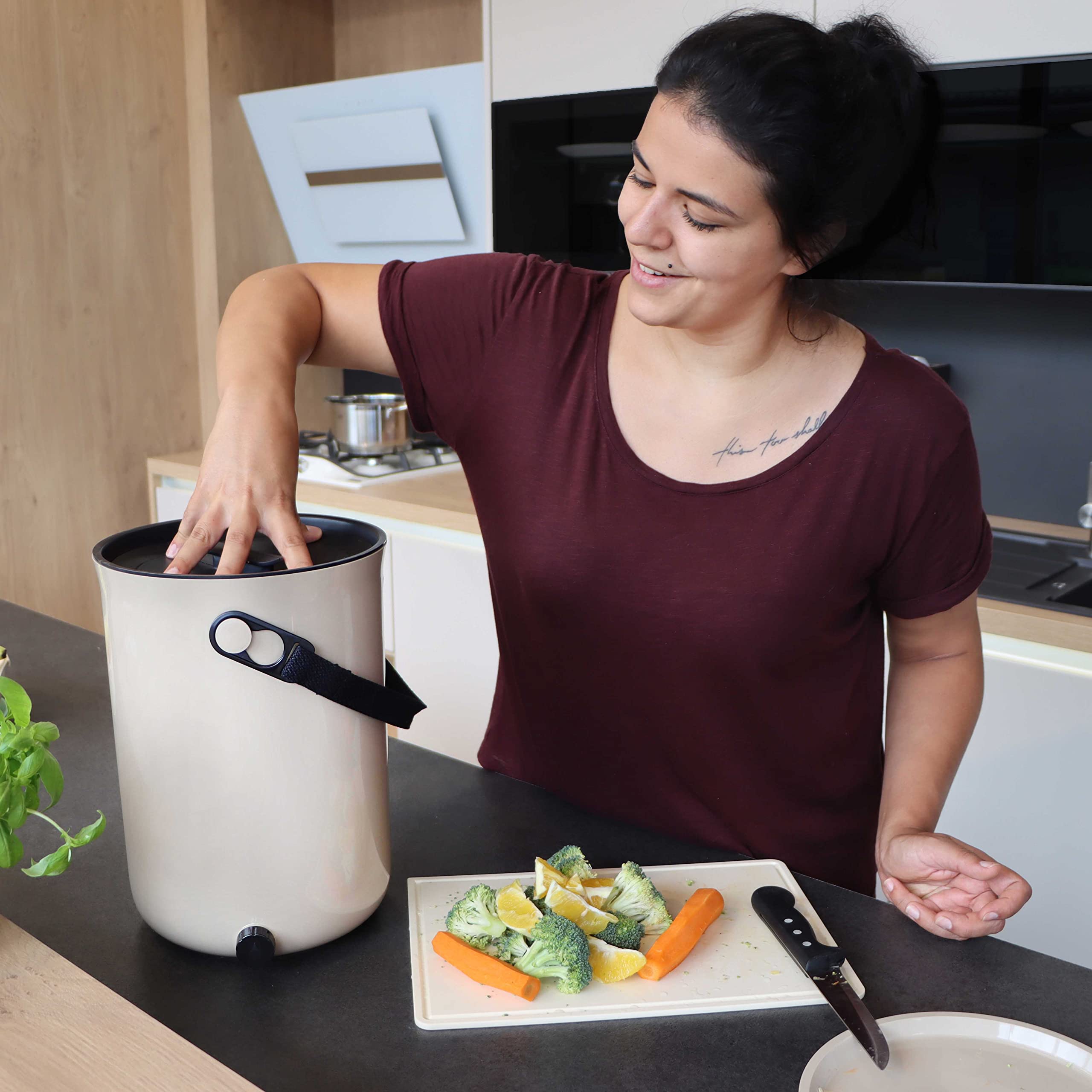 Lot de 2 seaux Bokashi Organko 2 Blanc (9,6L) | Composteur Organique avec compacteur + 1 kg d'Activateur EM-1 de Fermentation fabriqué en France
