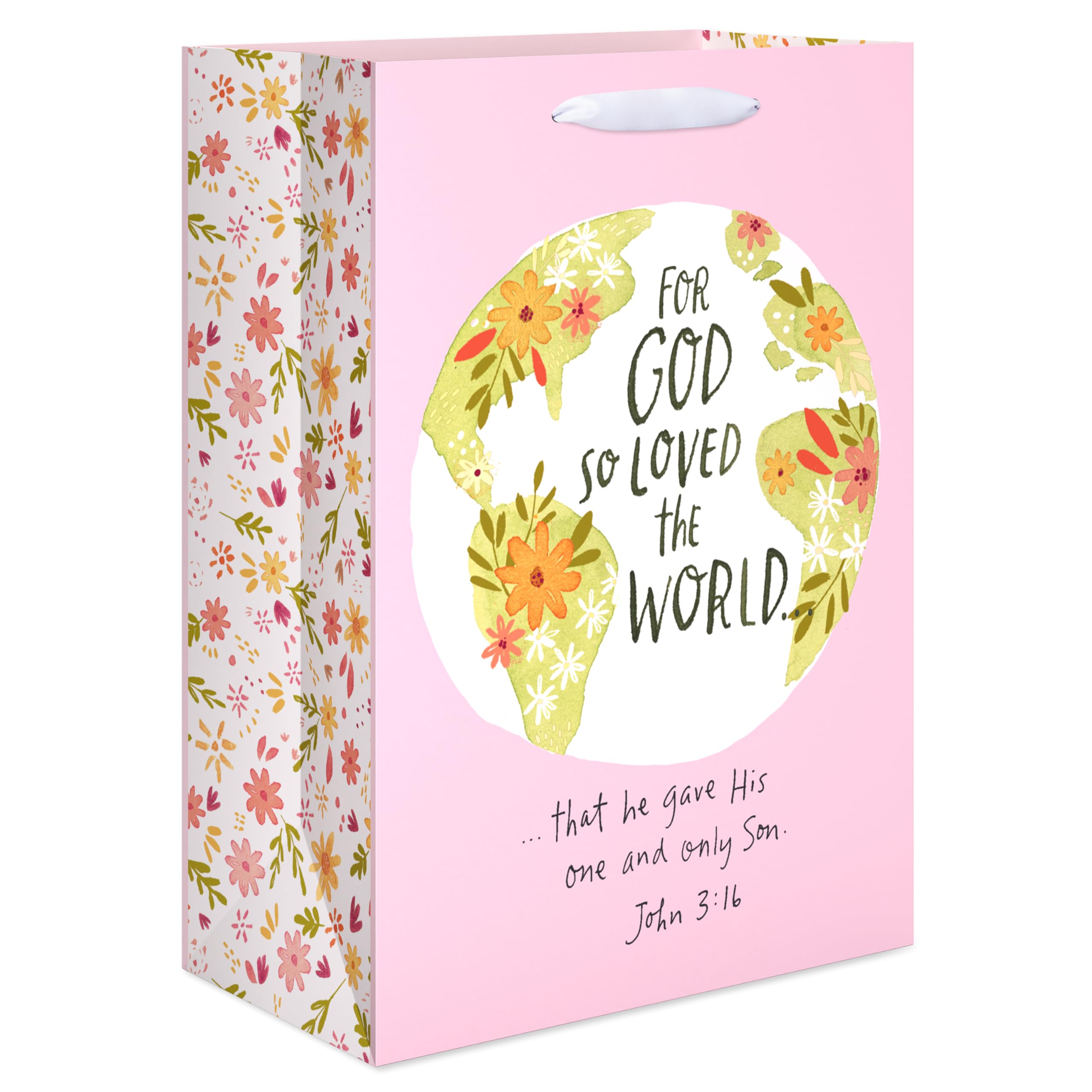 American Greetings 10" Medium Religious Gift Bags (Cross, Bible Verse, Dove) for Baptism, First Holy Communion, Confirmation, Easter, Wedding and Clergy Days - Kathy Davis Designs (5 Bags)