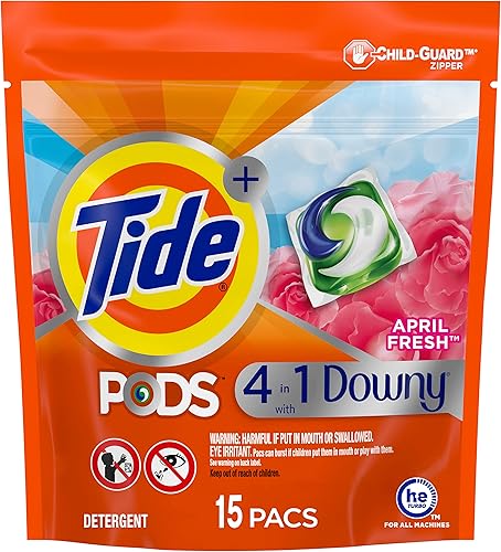 Miniatura 12 de Tide PODS con Downy, cápsulas de detergente líquido para ropa, frescura de abril, 85