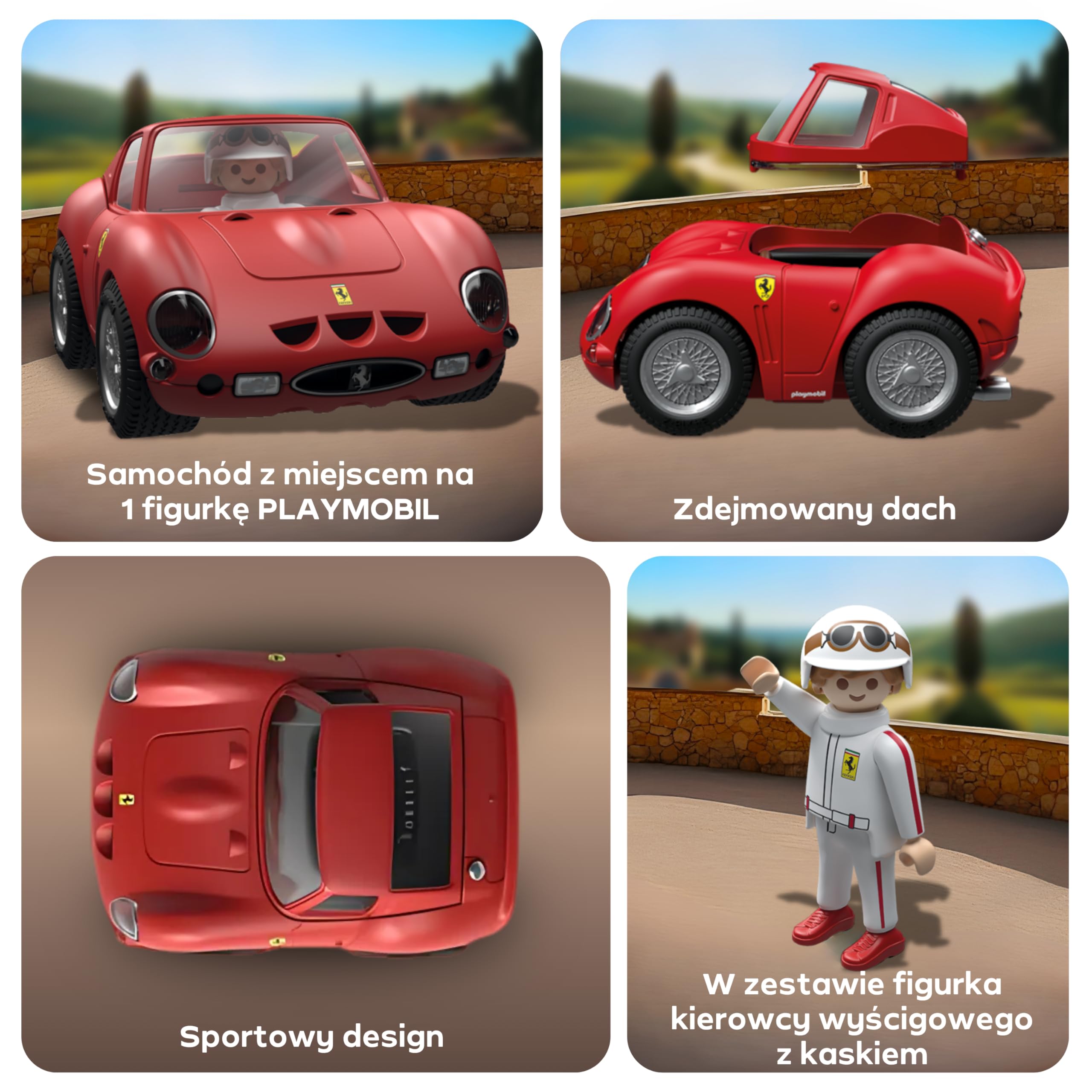 PLAYMOBIL Collector Cars Ferrari 250 GTO 71856 model samochodu dla dorosłych i dzieci, prezent dla fanów samochodów i kolekcjonerów
