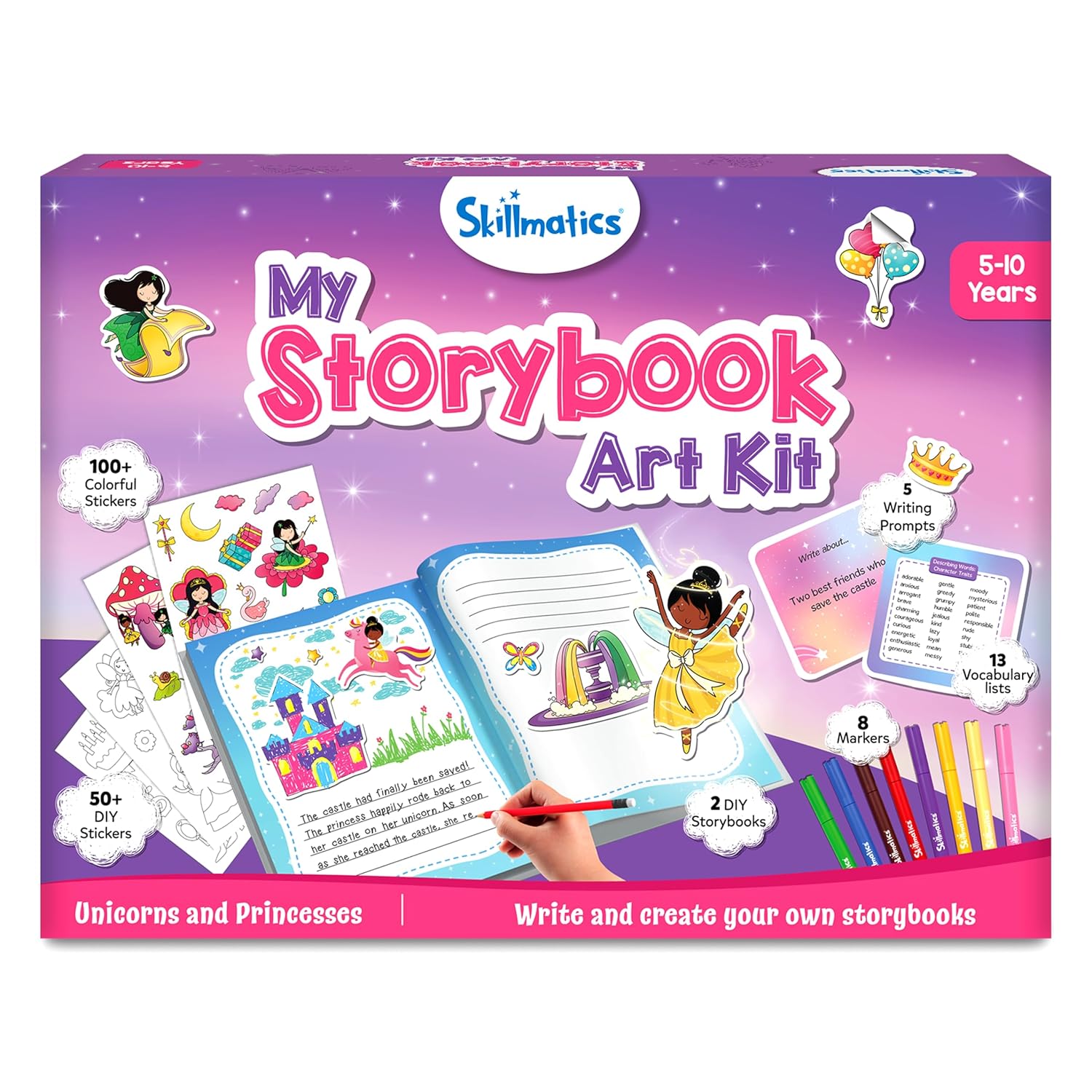 Skillmatics Storybook Art Kit - Create Fairytale Stories, DIY Craft & Writing Kit with 300+ Stickers, Scrapbooking & Journal Activity, Christmas Gifts for Kids Ages 5, 6, 7, 8,...