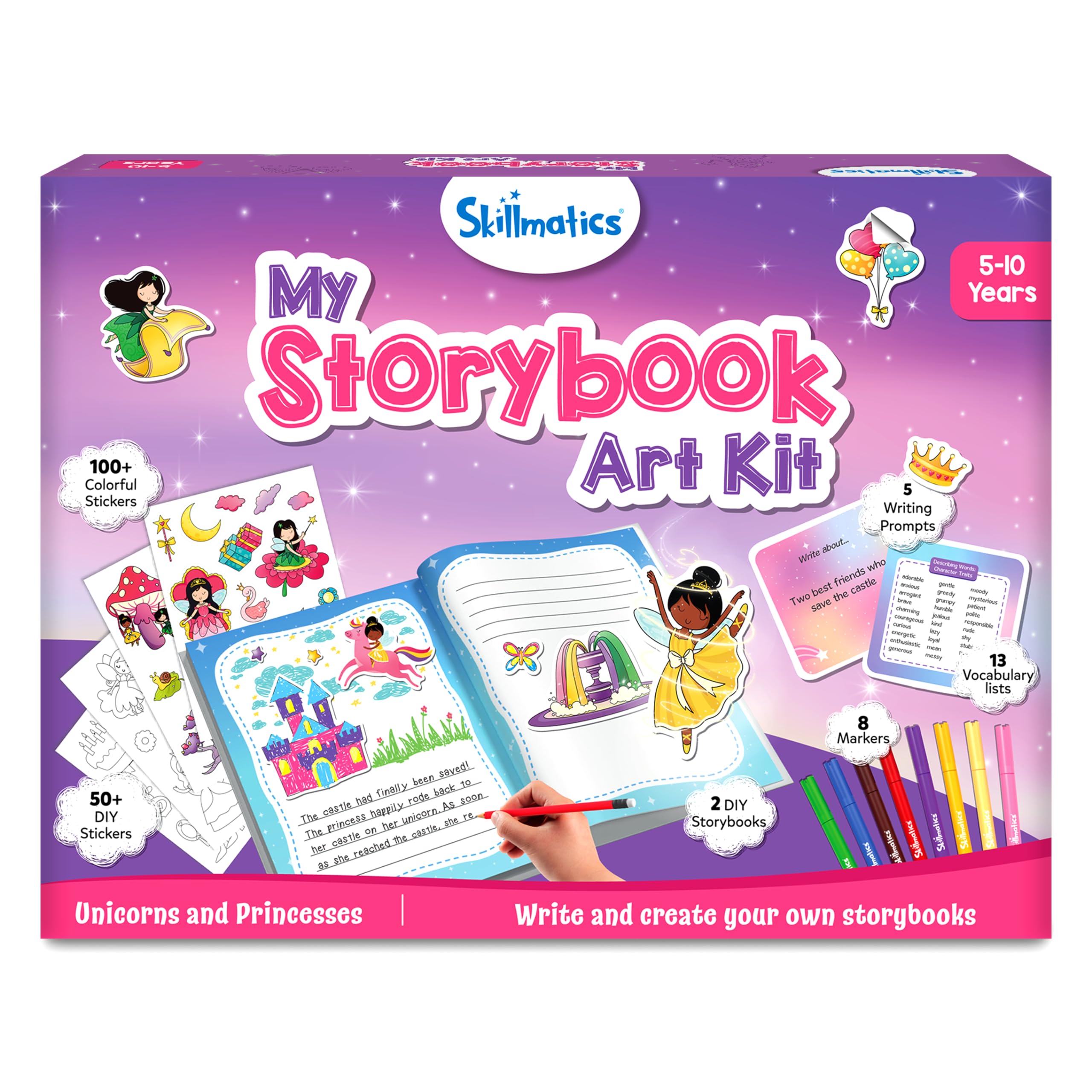 SkillmaticsStorybook Art Kit - Create Fairytale Stories, DIY Craft & Writing Kit with 300+ Stickers, Scrapbooking & Journal Activity, Christmas Gifts for Kids Ages 5, 6, 7, 8, 9, 10