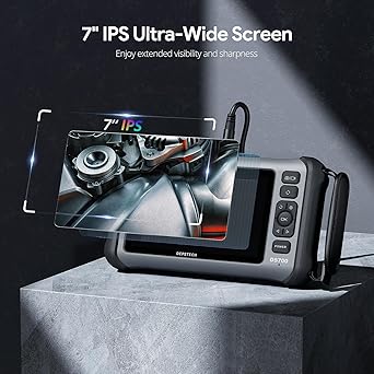 DEPSTECH DS700SE Triple Lens Endoscope Camera with Lights: 7'' IPS Screen and 16.5FT Flexible Cable Inspection Snake Camera, Industrial Borescope with Video and Sound Recording for Auto, Sewer, Pipe