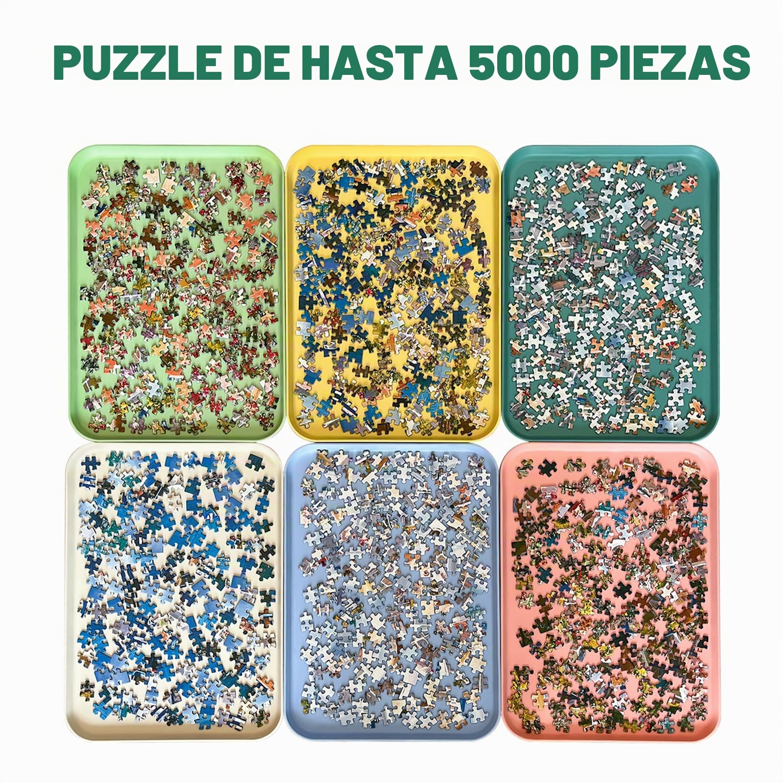 Nariolar 43,0 x 30,5 cm. Clasificador de puzles apilable | Juego de 6 bandejas para clasificar 2000/3000/5000 piezas de rompecabezas