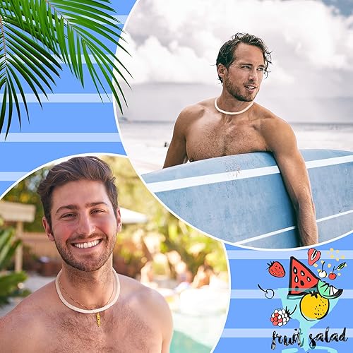 Miniatura 4 de WILLBOND Collar de concha de puka para hombre y mujer, collar de concha blanca con cuentas de concha y cadena de extensión, 3 piezas