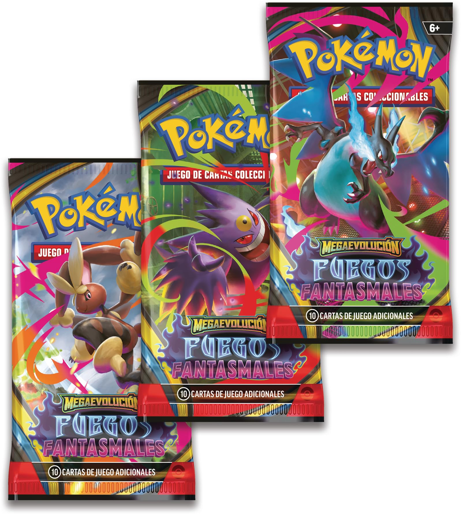 Pokémon: Blíster de 3 Sobres de Mejora de Megaevolución-Fuegos Fantasmales: Sneasel de JCC Pokémon (1 Carta holográfica de promoción y 3 Sobres de Mejora) — view 3