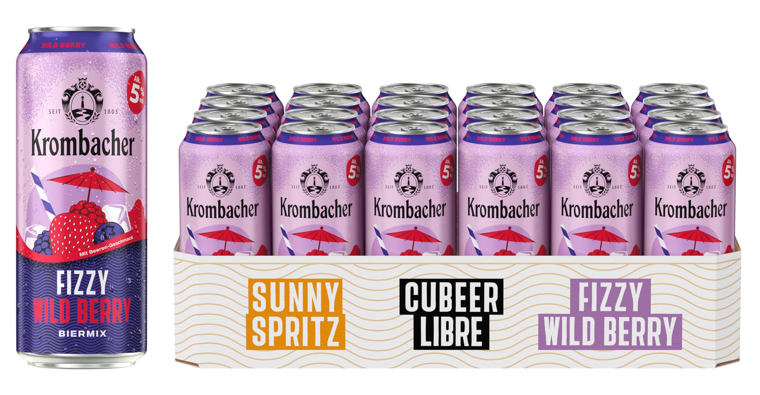 Krombacher Fizzy Wild Berry Biermix 24er Dosentray