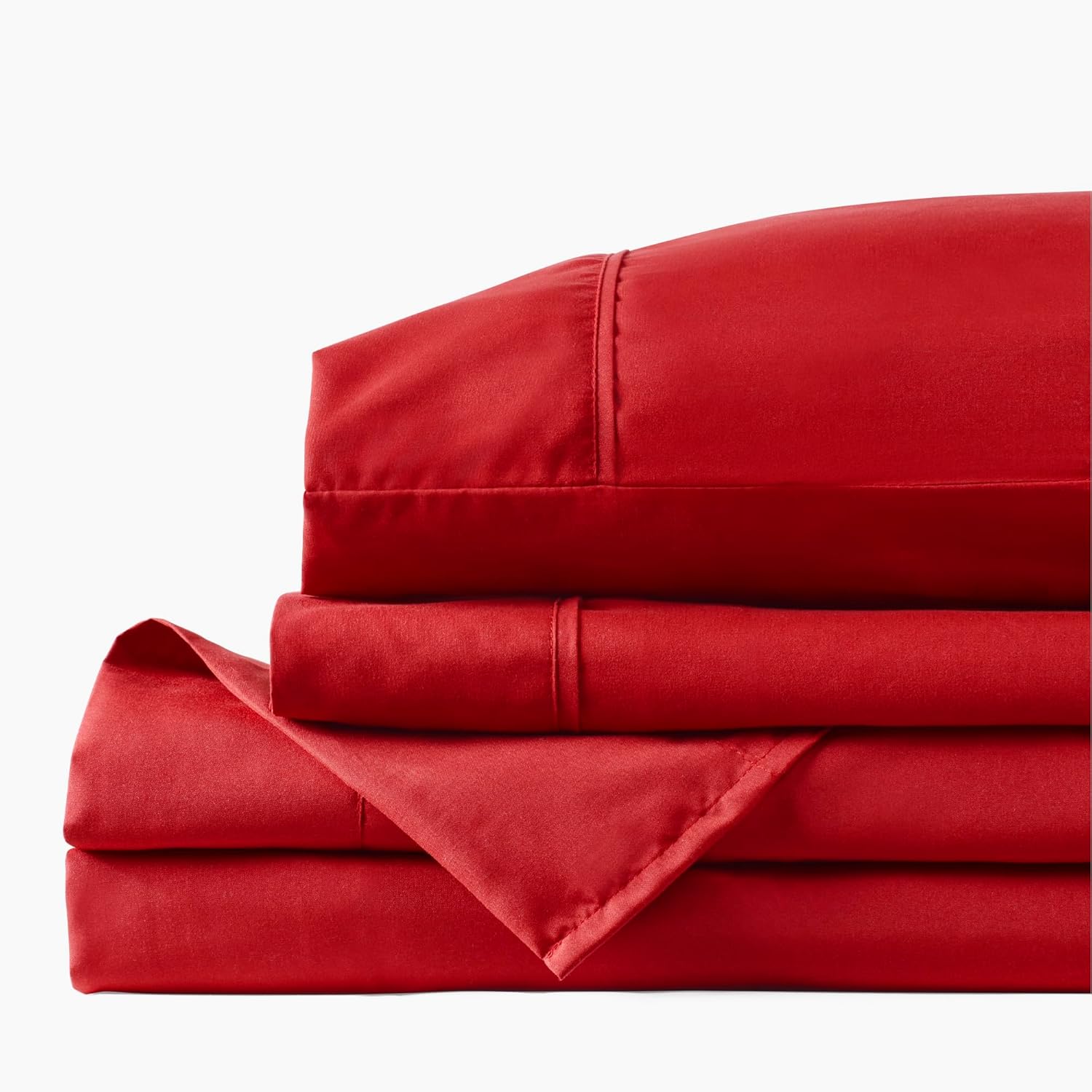 PeachSkinSheets Cooling Bed Sheets for Hot Sleepers - Ultra-Soft Breathable Peachskin Performance Fabric™, Moisture-Wicking, Deep Pocket Sheet Set, Oeko-TEX®, (King Size, Red Velvet)