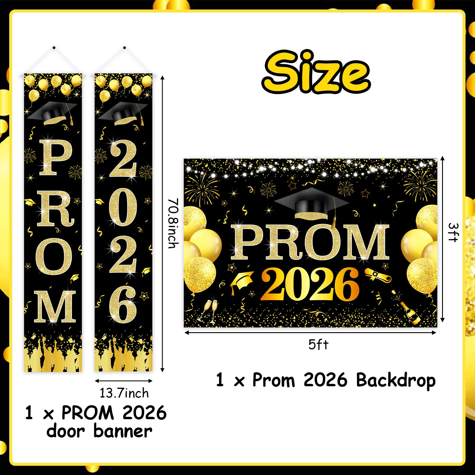 Banner fotografico personalizzato per la decorazione della festa di laurea 2023, banner per abbandono scolastico in tessuto classe del 2023 poster decorativo per studenti delle scuole superiori