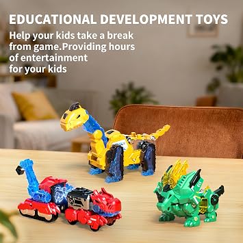Eohemeral 6-in-1 Dinosaur Transforming Robot Toys Set