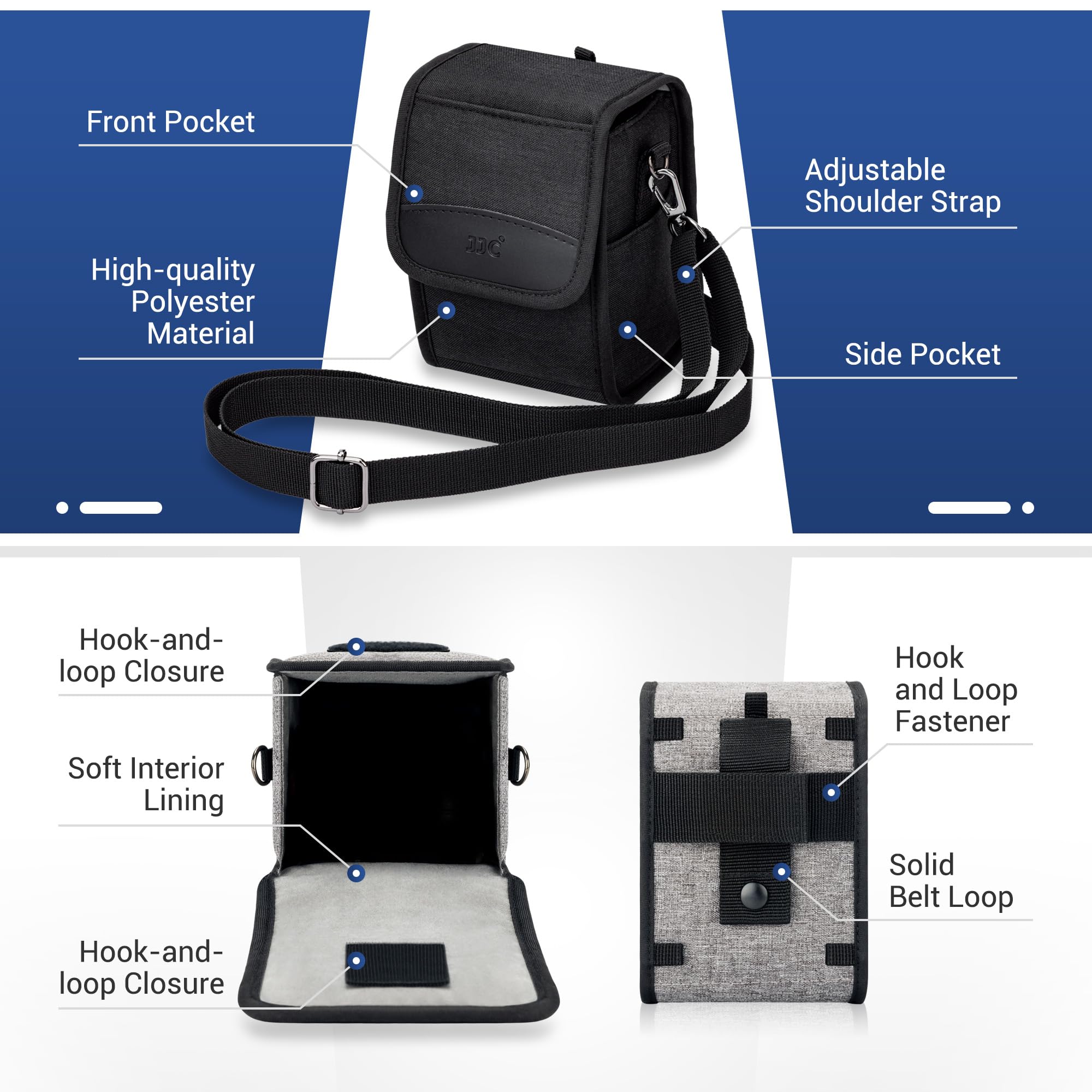JJC Petite Housse Sacoche Appareil Photo Numérique, Pochette de Voyage pour Fujifilm X100VI X100V Sac de Transport Portable pour Sony a6700 a6600 a6500 a6400 avec 16-50mm pour Nikon Z30 Z50 pour GRIII