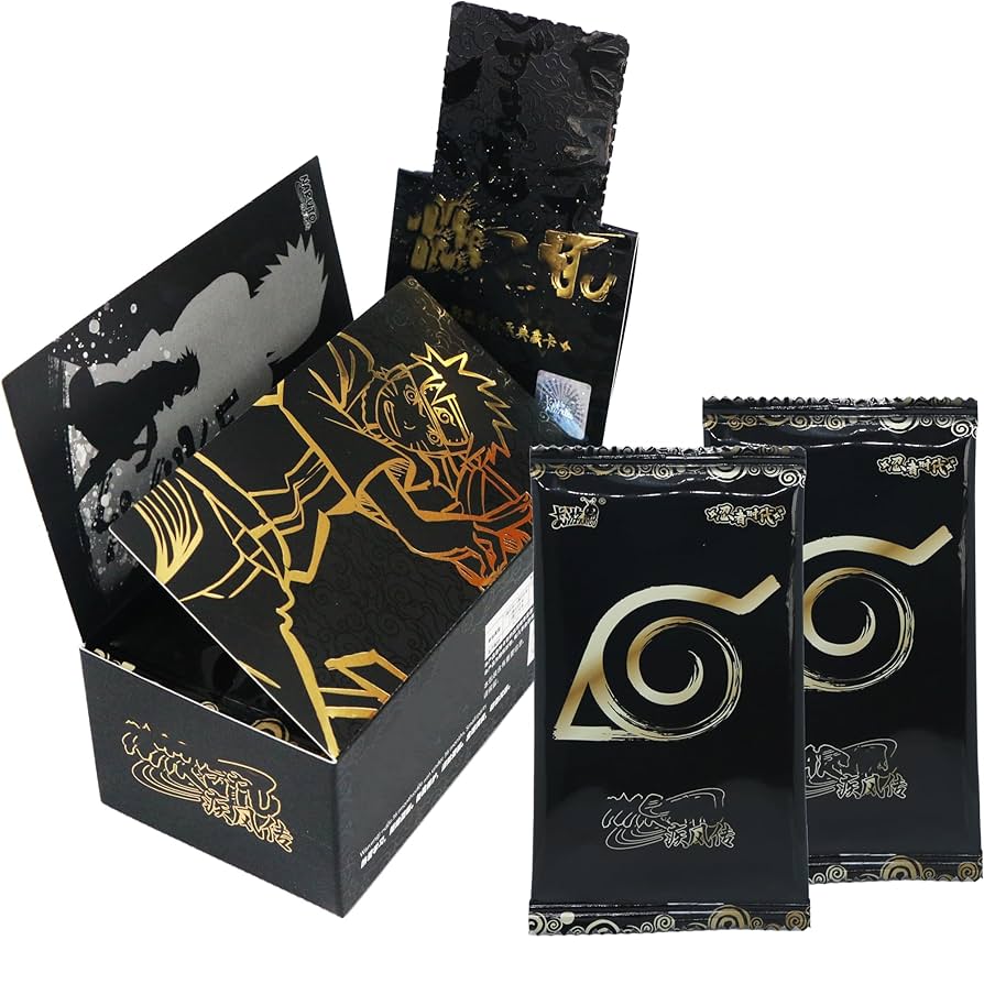 Amazon.com: New Anime Cards Booster Box Cards Black Gold