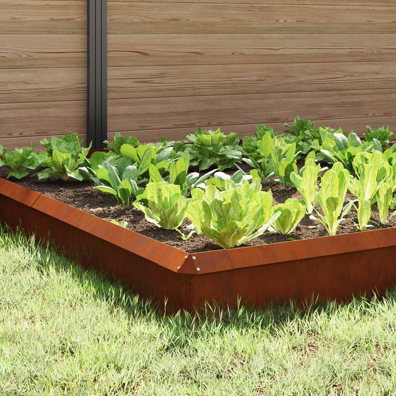 Metall Schneckenzaun 12 Stück, Gartenzaun Schnecken aus rostigem Wetterfeststahl, modernes Design für Außenbereich, einfache Montage mit Schraubendreher, langlebig