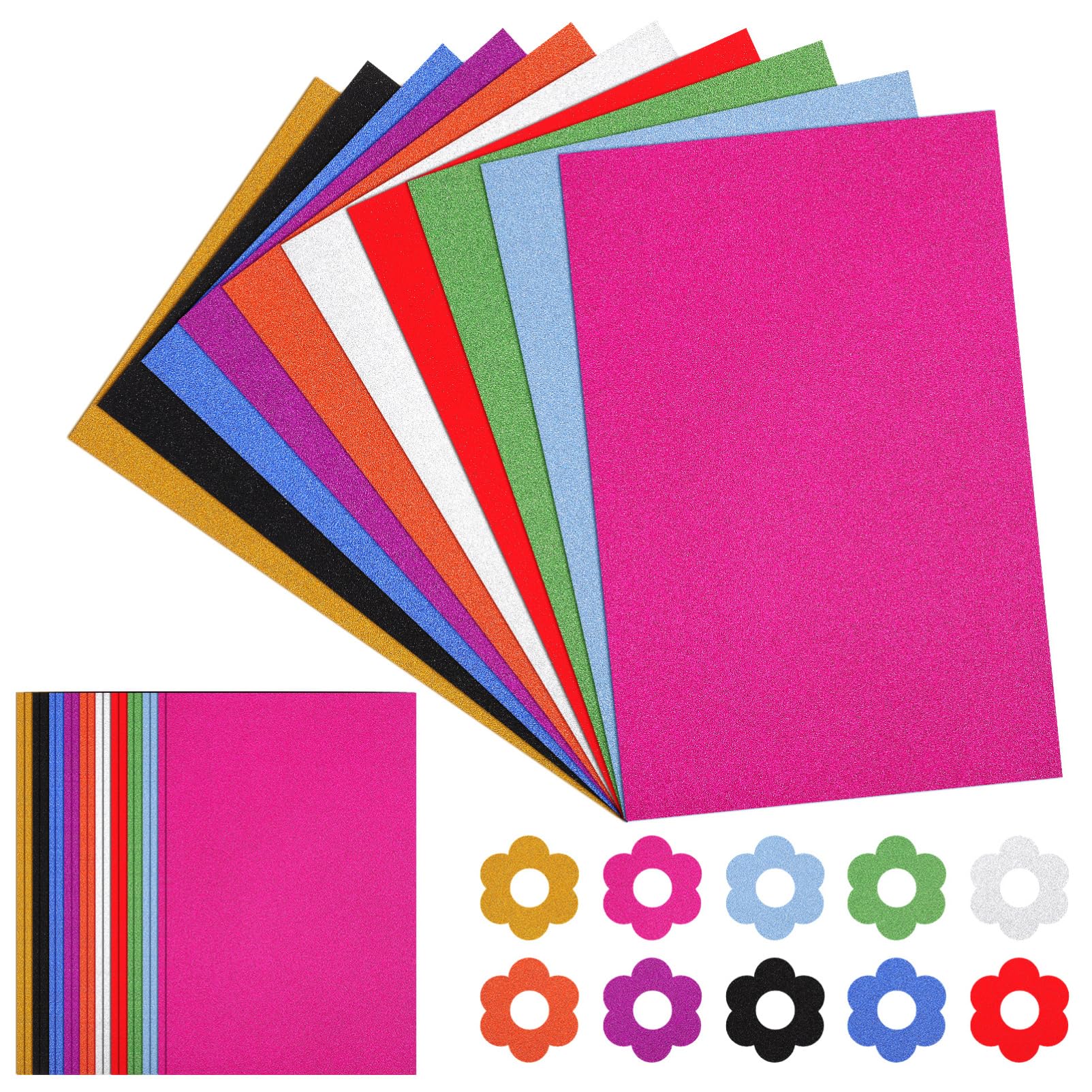 Carta Glitterata per Lavori di Artigianato 60 Fogli di Cartoncino Colorato Carta per Origami e Craft Resistente e Antimacchia Colore Casuale
