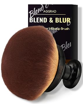 Ultra Large Blend & Blur Kabuki Brush for Body Leg Makeup Tattoo Cover Up Self Tanning, Self Tanner Brush for Self Tan, Back Tanning Applicator for Sunscreen Lotion Bronzers, Body Coverage Perfector