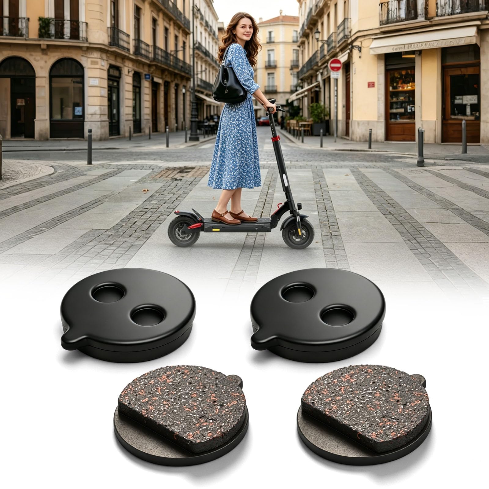 JERBOR 2pcs Brake Pads for IScooter IX3 IX4 I9 I9Max, Rear Front Semi-Metallic Brake Pad Disc Brakes, Durable Wheel Brakes Accessories for IScooter