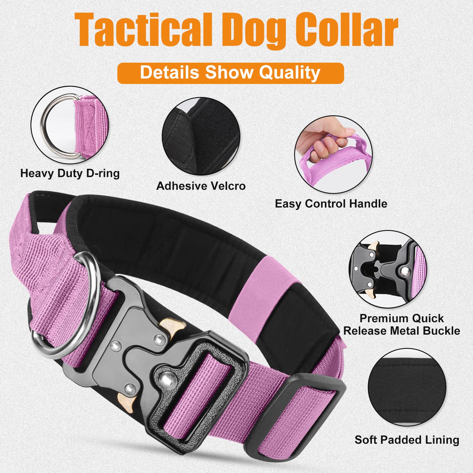 Taktisches Hundehalsband Mit Griff - Verstellbares Nylon Halsband Für Mittlere Und Große Hunderassen