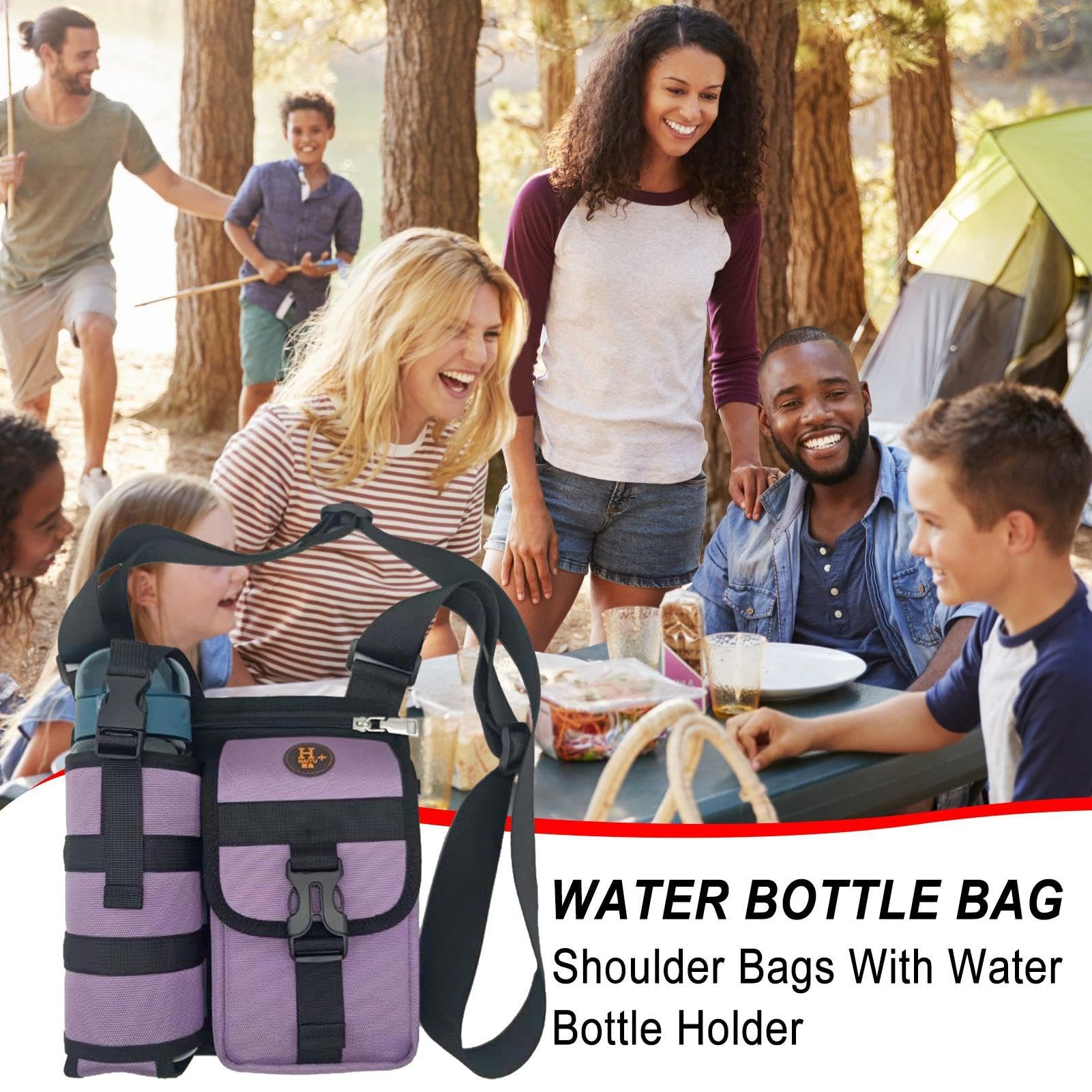Bremorou 2 Portabottiglie Con Tracolla In Rete – Regolabile, Universale Per Borracce 550-750 Ml, Per Passeggiate, Viaggi, Sport