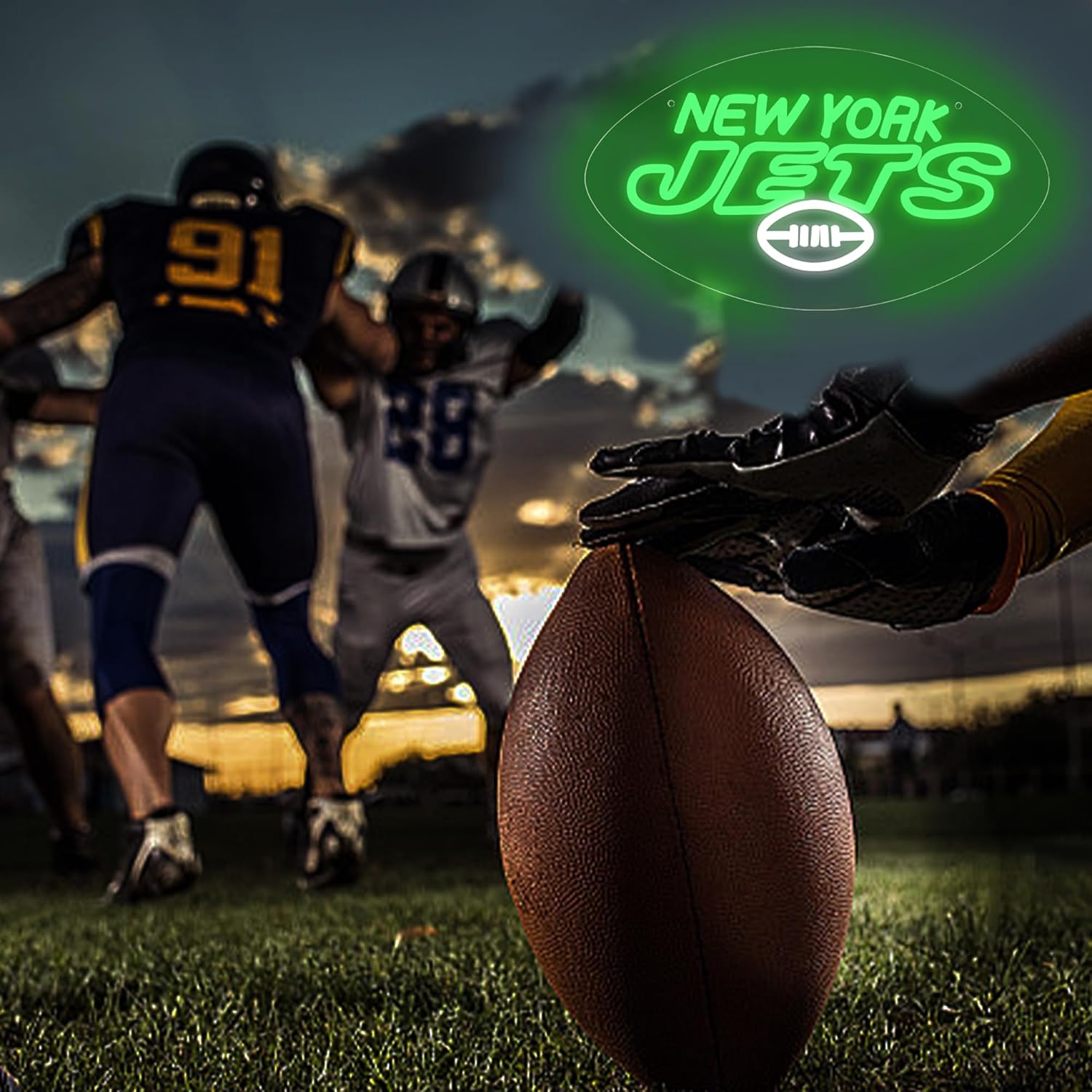 Football Neon Sign for Wall Decor Football Team Neon Light for Man Cave Birthday Gifts for Rugby Fans with Dimmable Led Light Up Sign for Club Bar Dorm Party USB Powered Size15.7 * 8.9In(ZYLD203) - Image 5