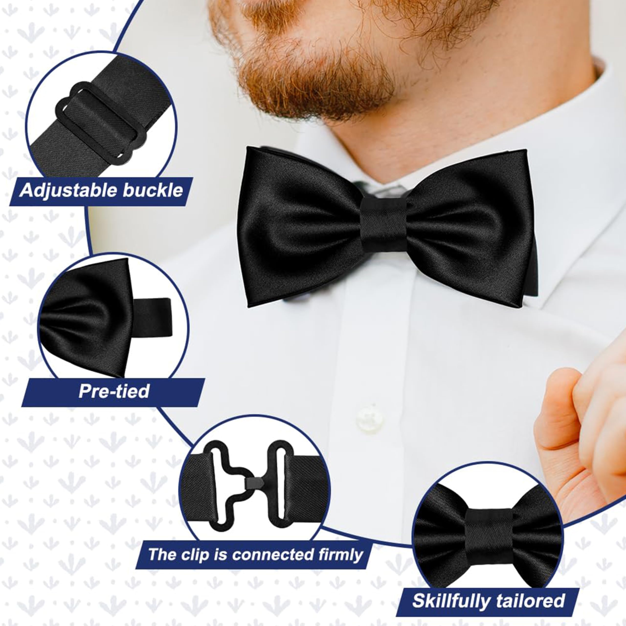 THE BOW TIE HOUSE Kids Formal Accessories Set, Beige Fedora Hat, Black Suspenders and Bow Tie, Ages 1-6 Years, Vintage Style 4