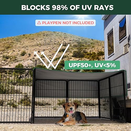 Miniatura 4 de FXW Parasol especializado para corralito de perros FXW (no apto para otras marcas), se adapta a valla de perro de 32 pulgadas40 pulgadas de alto,