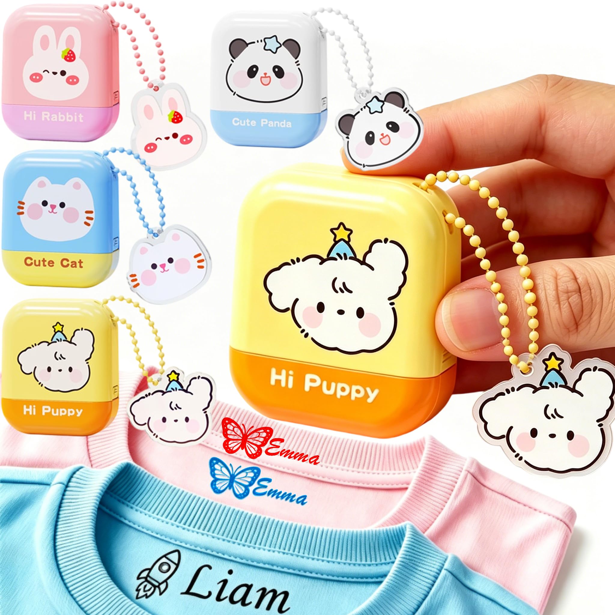 Custom Kids Name Stamp Washable for Clothing Lunch Box School Supplies Bag