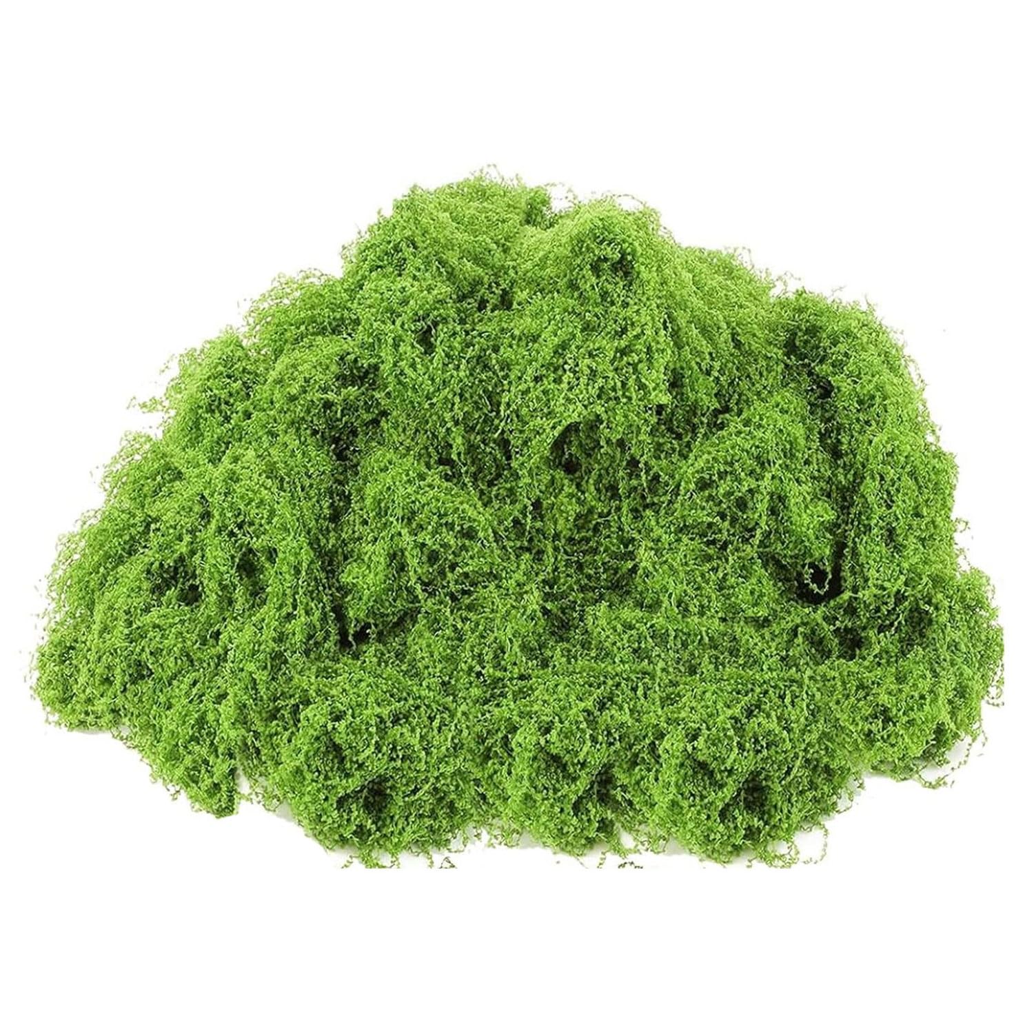 DIWAL Realistic Artificial Fake Moss for plant pots, Light Green Faux Preserved Moss for crafts Indoor Planters Fairy Garden Outdoor Home Decorating Model Making(50g)