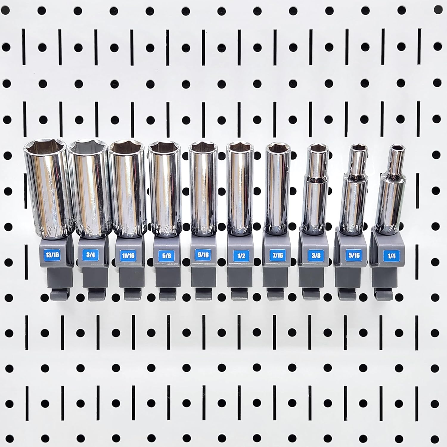 3/8" Drive Socket Bracket Model 102 | Compatible with Wall Control | for Tool Wall Organization to Hold a Single Socket, Adapter, or Extension | 10-Pack