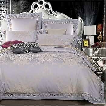 Amazon｜シルクサテンジャカード布団カバー寝具セットクイーンキング