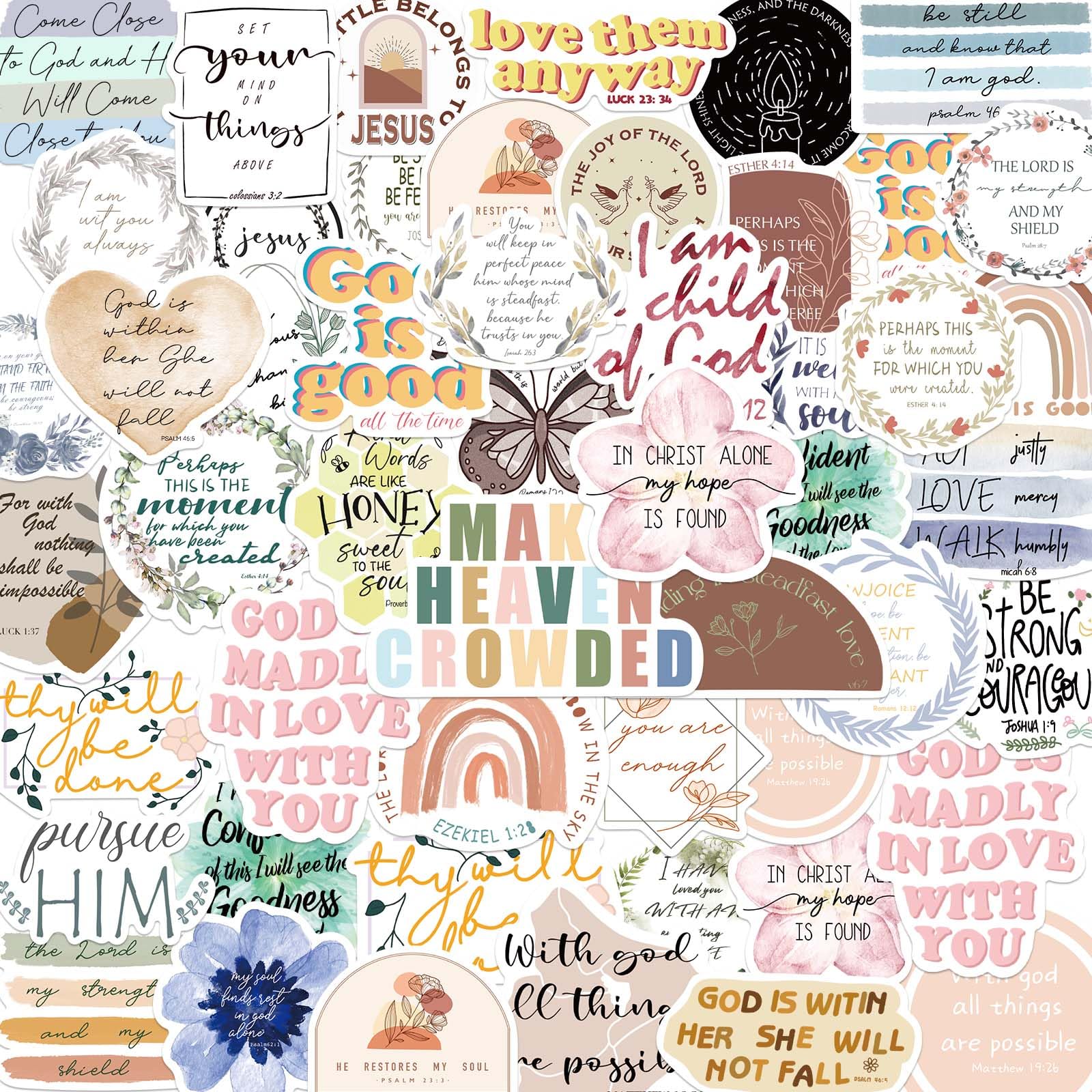Snapklik.com : 50PCS Bible Verse Stickers: Inspirational Christian Stickers For Women