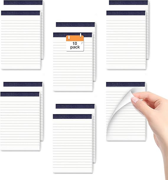 10 Pack Small Note Pads Pocket Size A6 Tear Off Grocery Lists Notepads