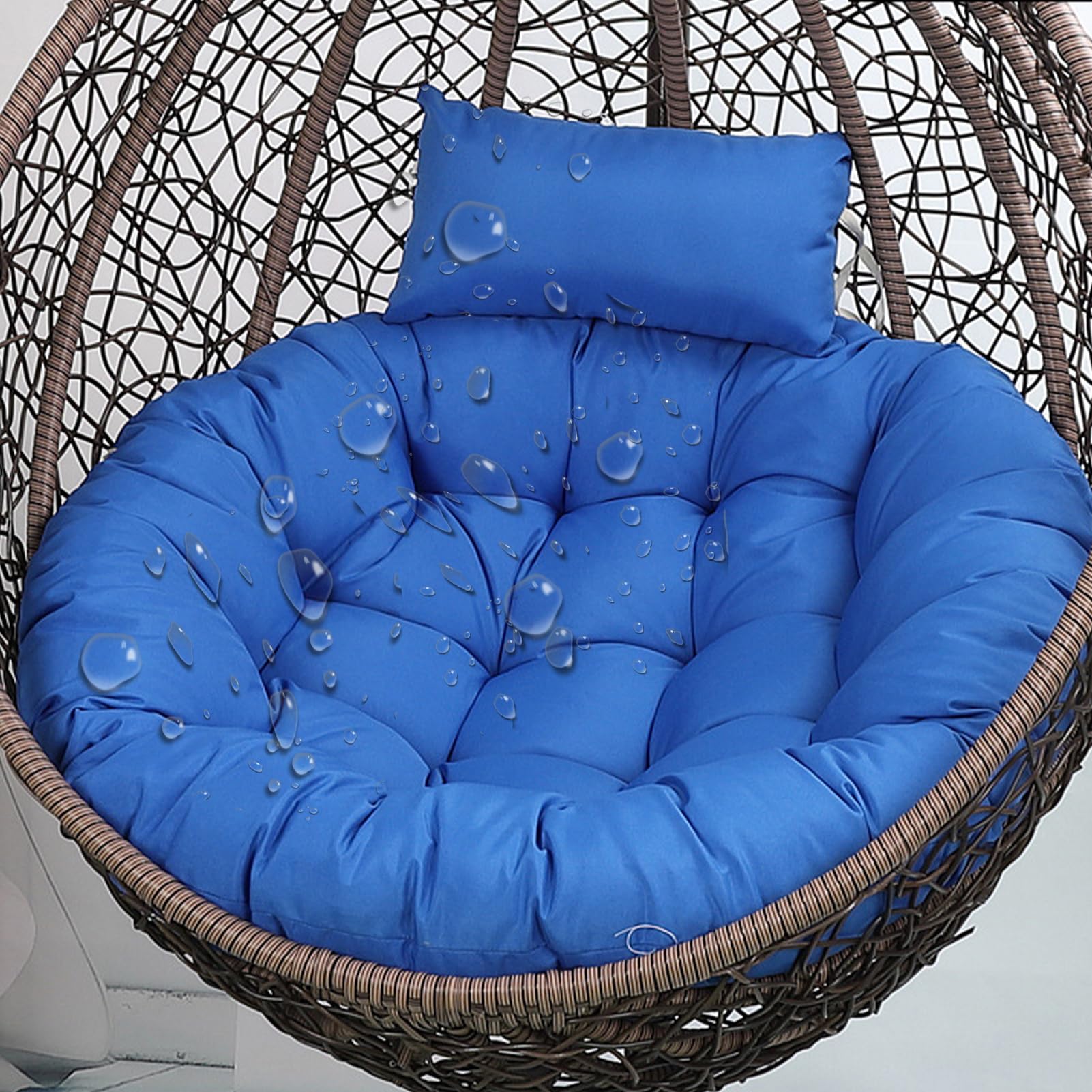Aocase Egg Chair Cushion Only Replacement - Large Thick Washable Seat Pad & Pillow for Indoor/Outdoor Hanging Swing Basket Chairs, Garden Patio Mat Pads with Zipper (Cushion Only),NO14,110×110cm — image 1