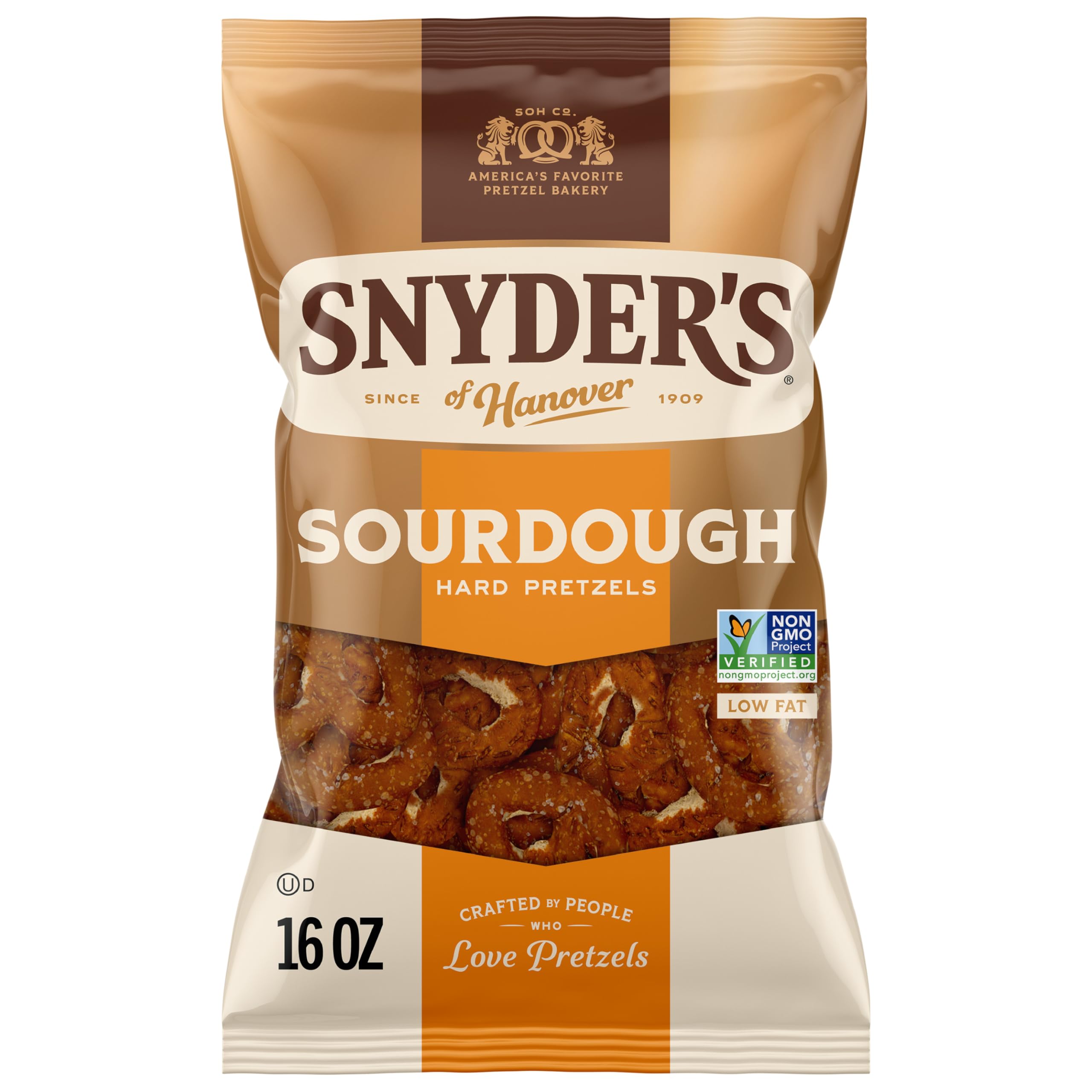 Snyder's of Hanover Pretzels, Sourdough Hard Pretzels, Family Size 16 Oz Bag