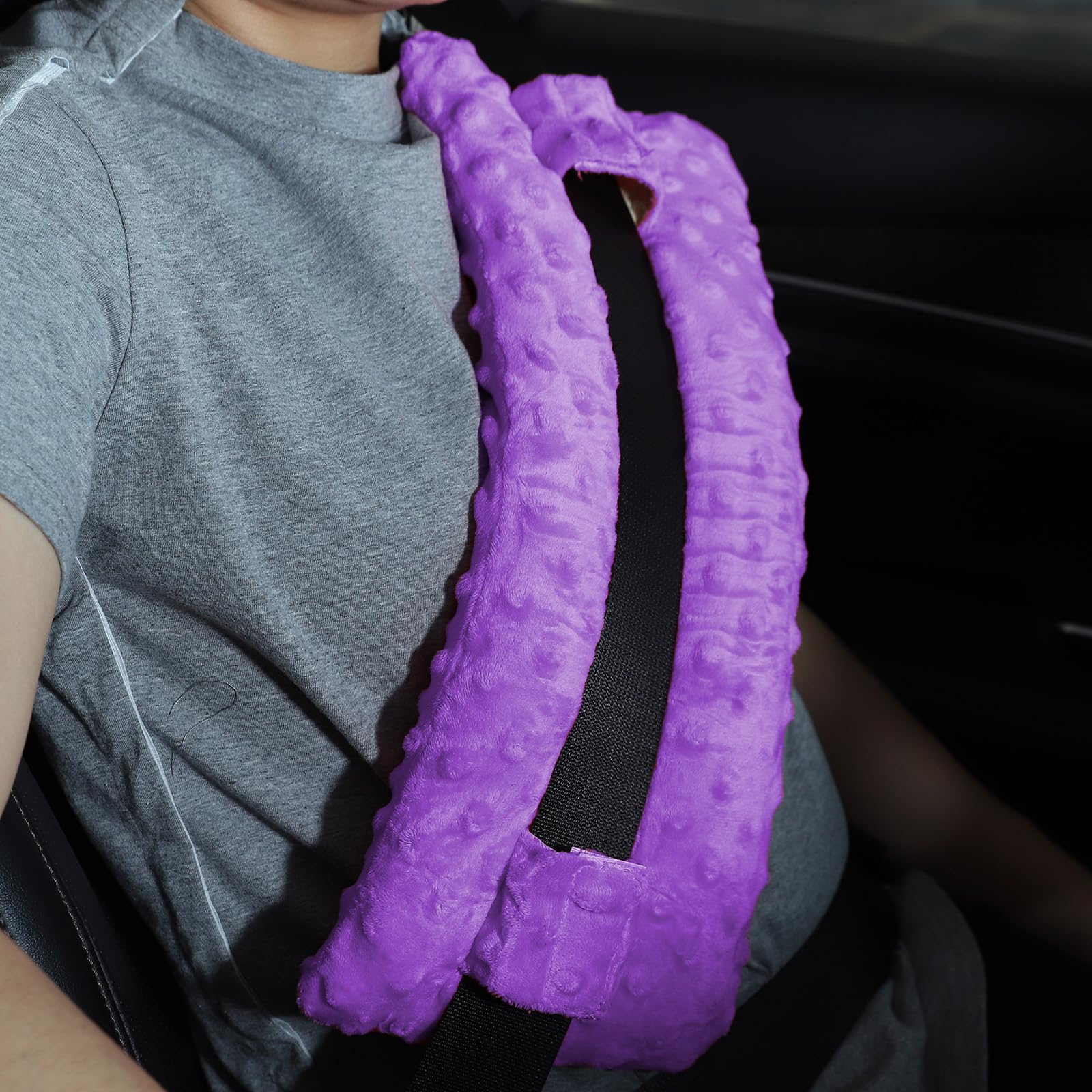 Wumimi Mastectomy Pillow Post Surgery Seat Belt Pillow Cushions Pads Protector for Breast Cancer Port Pacemaker Heart Surgery C-Section Recovery (Purple-Dot)