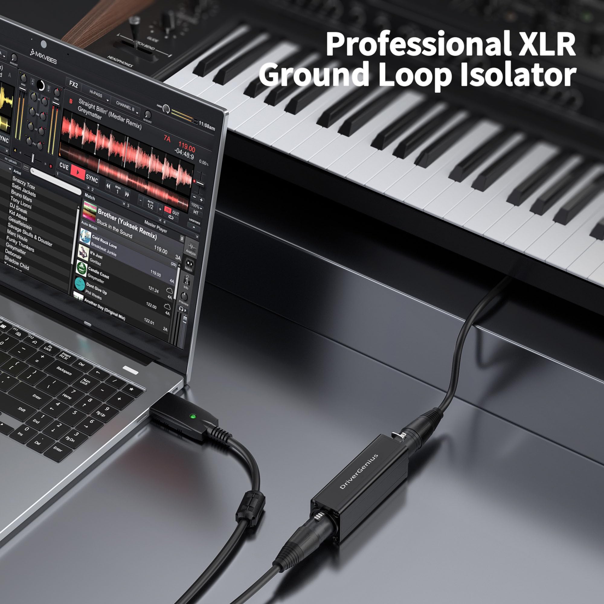 DriverGenius X-Shield | Isolatore di Rumore Ad Anello di Terra XLR a Canale Singolo - Eliminatore di Ronzio per Interfacce Audio, Console di Missaggio (Passivo, M/F)