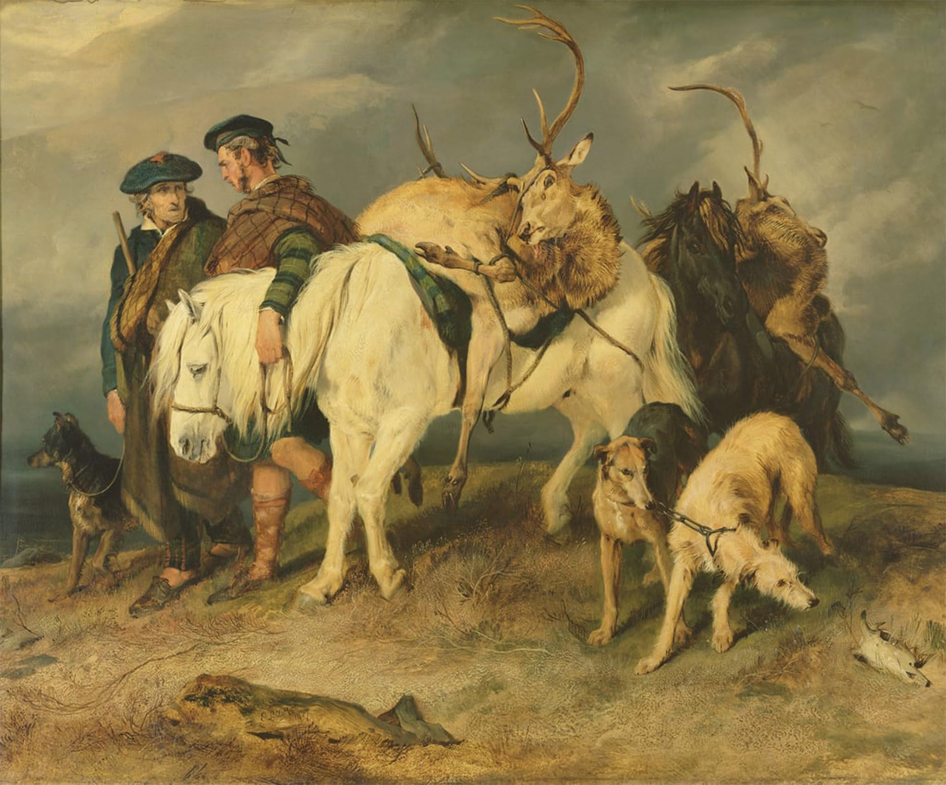 SERENDIPITP Vintage Wall Art Canvas Nordic Poster Canvas Print Picture the Deerstalkers Return by Edwin Landseer Wall Art Poster for Home Decor 60x90cm