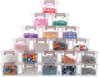 Sponsored Ad - Citylife 20 Packs Plastic Bead Organizers 0.18 QT Clear Storage Containers with Lids for Craft Storage Smal...