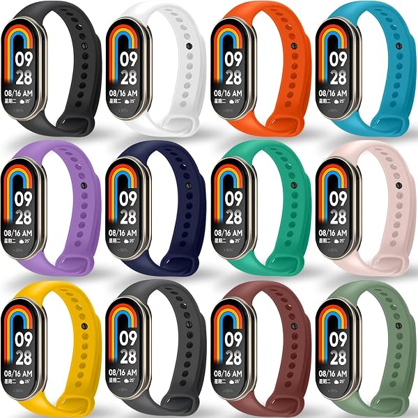 BANGTING 3-12 Pezzi Cinturino per Xiaomi Mi Band 10/9/8, Compatibili con Xiaomi Smart Band 10 9 8 - In TPU Premium con Connettore Metallico, Bracciali Sportivi Traspiranti Morbidi (Mehrere Farben) - 1