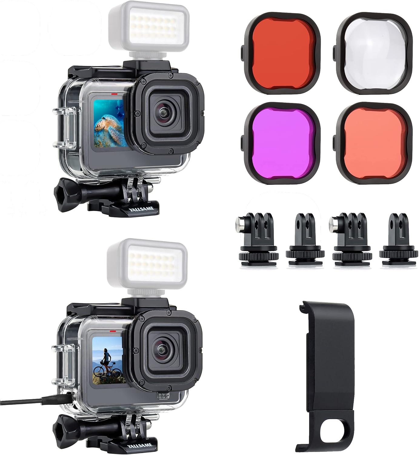 Waterproof Case with Dive Filter & Skeleton Housing with Side Cover for GoPro Hero 13 12 11 10 9
