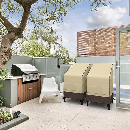 Miniatura 7 de MR. COVER Fundas apilables para sillas de exterior, se adapta a 4-6 sillas de patio apilables, 26 pulgadas de ancho x 34 pulgadas de profundidad x