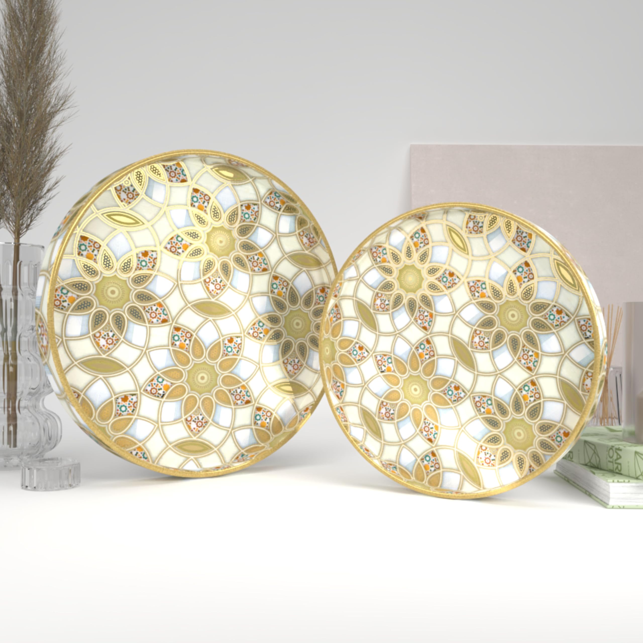 Castleite Ember Decorative Round Wooden Tray Set of 2 Handcrafted Trays for Serving, Use in Kitchen, Dining Table, Decor or Storage - Epoxy Resin Coated - Large, Small (Friolero) (B0CYH8MTM6) Amazon Price History, Amazon Price Tracker
